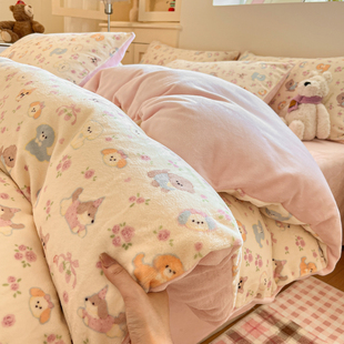 双面牛奶绒被套单件150x200x230冬季 加厚珊瑚绒单人被罩2025新款