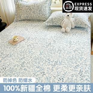 纯棉床单单件100全棉加厚双人单人四季通用被单枕套三件套