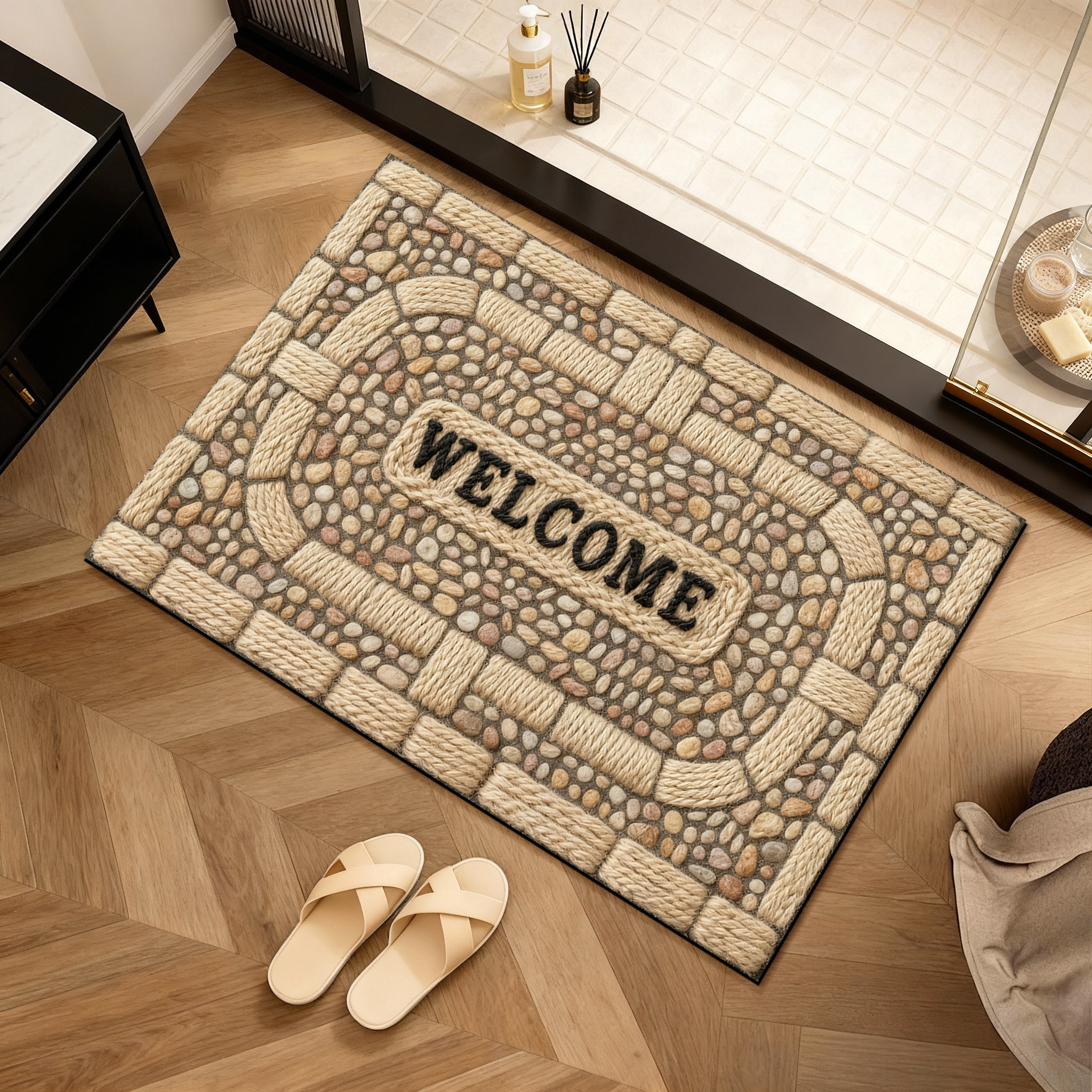 硅藻泥吸水地垫防滑脚垫子地毯