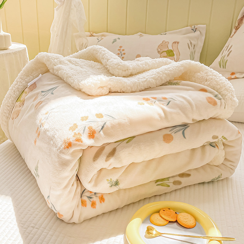 ë̺-��԰����ţ���������ë̺ ߣè�ָС� ��̺ͯ100x150cm��˫��Ӻ� ţ����+����޸�̺�� ë̺�Ӻ񶬼�ţ��������ﶬ����