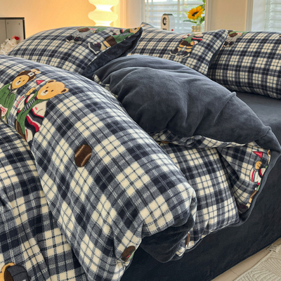 牛奶绒加厚被套宿舍单人双面加绒