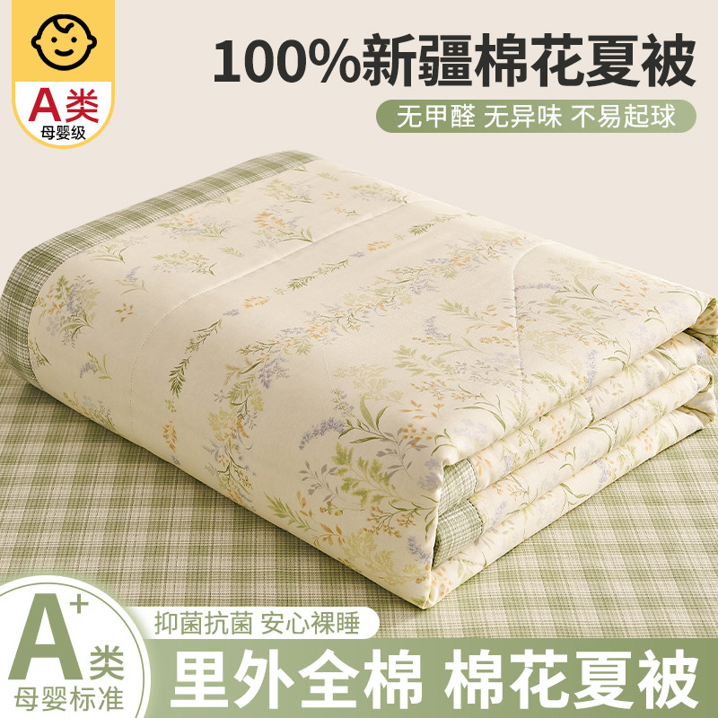 新疆纯棉花全棉夏凉被空调被夏季单双人儿童薄被子被芯夏被可机洗