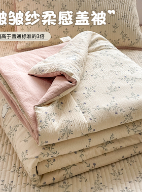 双层纱夏凉被床盖款四件套小碎花夏季可机洗夏被单人卧室空调被子