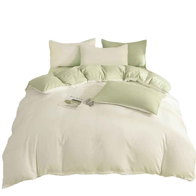 ins床上四件套轻奢高级感水洗棉床单被罩被套床笠宿舍三件套夏季4