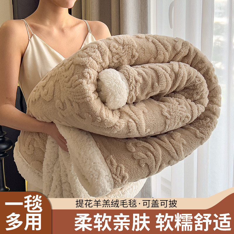 秋冬加厚牛奶绒羊羔绒毛毯