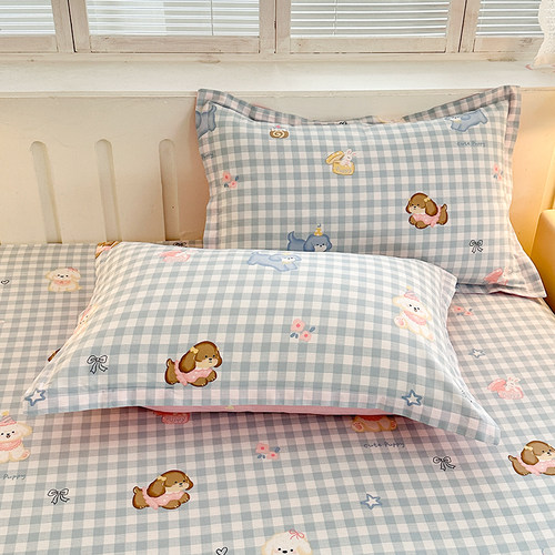 纯棉印花枕套全棉枕芯内胆套一对