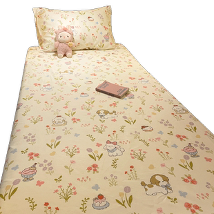 高中大学生宿舍床上三件套纯棉床笠款全棉被套单人床单床垫六件套