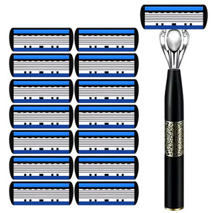 进口六层刀片国风手动刮胡刀剃须刀头男士刮胡子刀刮毛刀顺滑舒适