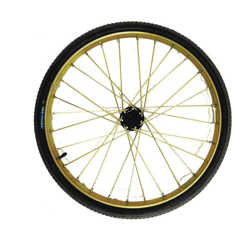 人力辐条花鼓实心胎免充气钢圈