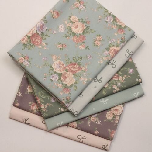 1.6米幅宽40支斜纹纯棉布料复古蔷薇花手工服装儿童床品全棉面料