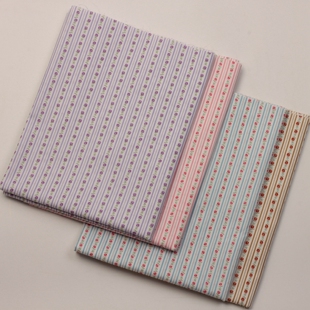 1.6米幅宽40支斜纹纯棉布料条纹玫瑰花布手工服装 床品全棉面料