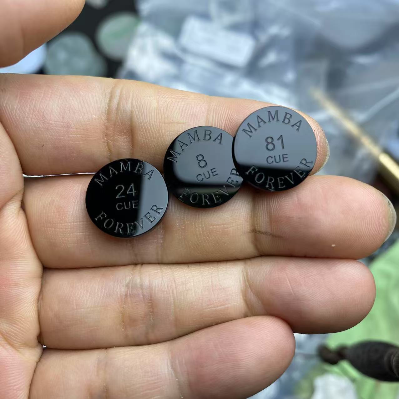 臺(tái)球桿銘牌復(fù)刻來圖定制石英瑪瑙翡翠亞克力免費(fèi)排版鏡面高端耐磨