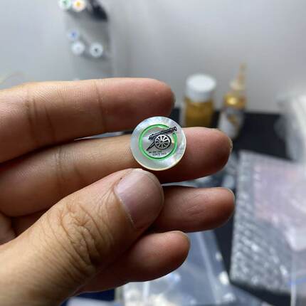 台球杆铭牌小头杆尾堵铭牌默认直径16mm定制编号黑红幻影玛瑙耐磨