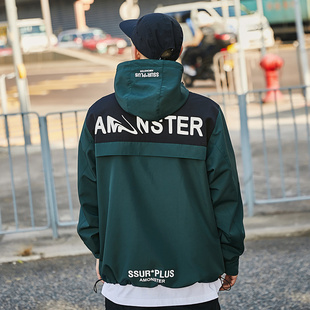 彼岸潮社AMONSTER SSUR 扭曲字母印花冲锋衣夹克棉服外套