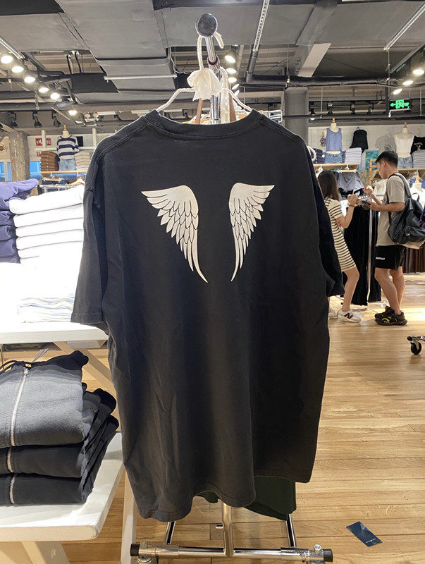 brandy bm新款angel天使翅膀印花半袖上衣bm情侣款纯棉短袖t恤潮