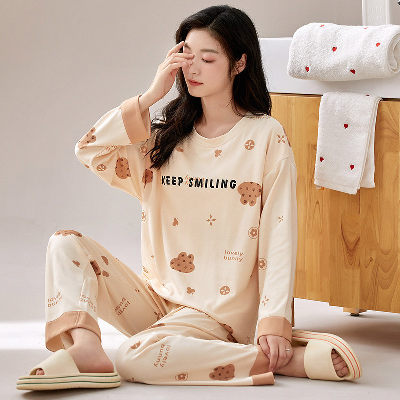 2023年新款睡衣女士春秋季纯棉长袖长裤套装甜美夏天可外穿家居服,女士内衣/男士内衣/家居服,睡衣/家居服套装,淘宝优惠券,粉丝福利购,淘宝优惠卷
