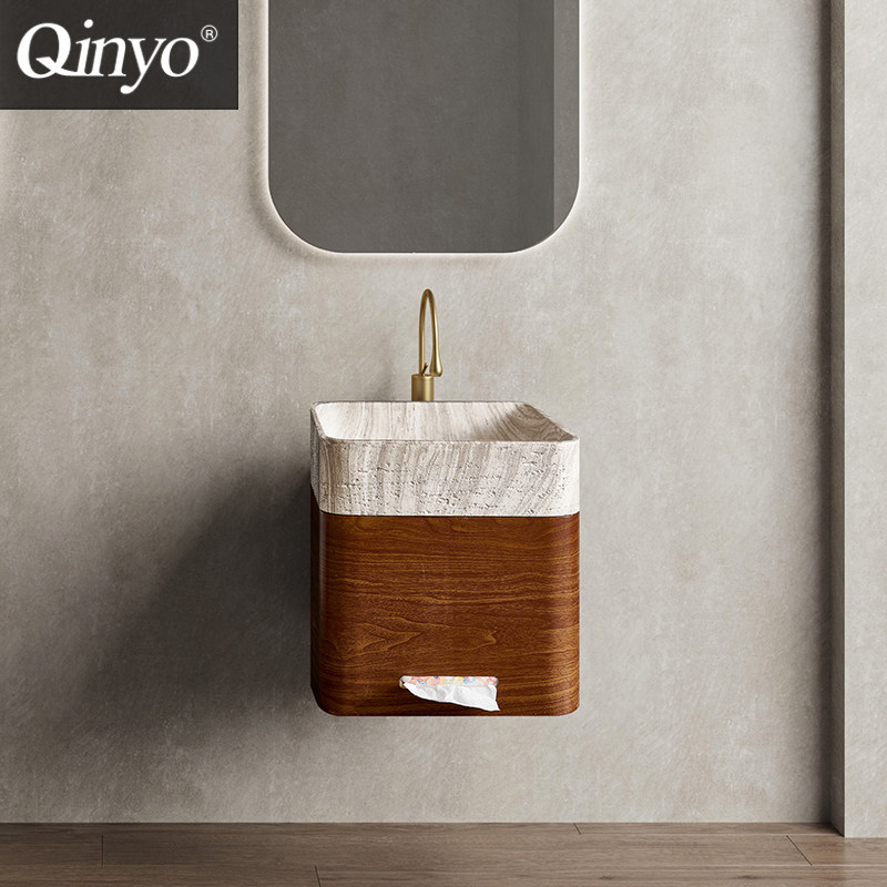 极简中古风壁挂木纹洗手盆艺术设计师款挂墙式洗脸盆民宿洗手池盆,家装主材,挂墙式洗脸盆,淘宝优惠券,粉丝福利购,淘宝优惠卷