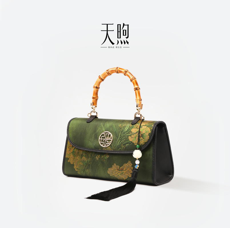 pmsix天熙中国风女包旗袍竹节包