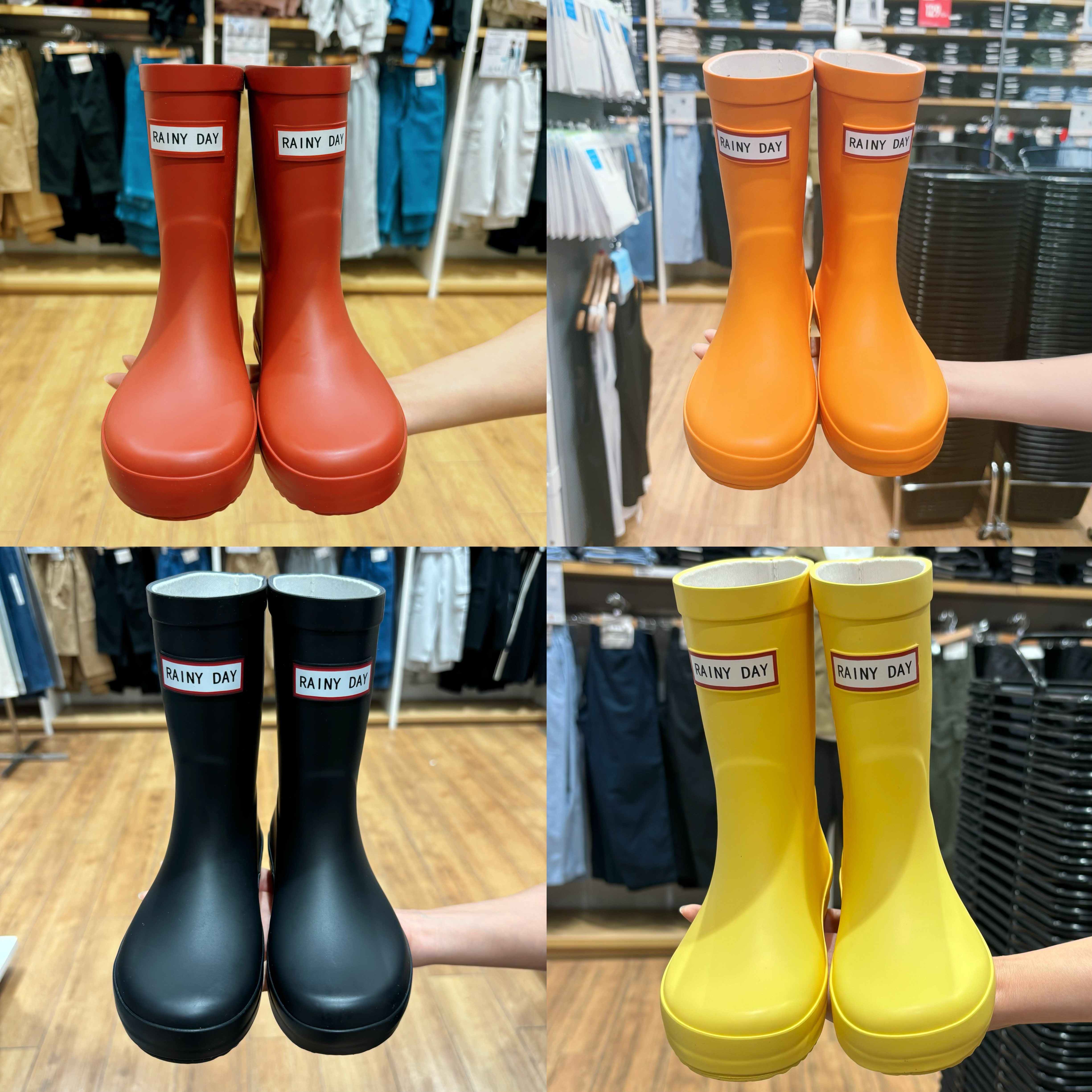 韩国亲子雨鞋女款时尚雨靴中筒防水轻便亲子水鞋新款水靴防滑胶鞋