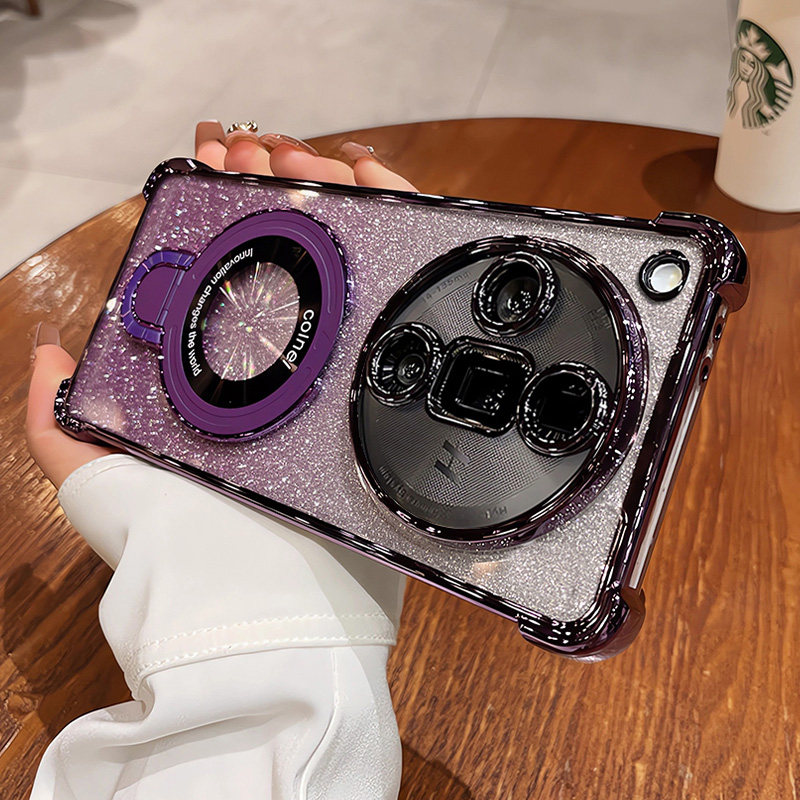 磁吸支架适用荣耀300手机壳新款honor200pro高级感小众100自带镜头膜600全包边防摔Power2硅胶500闪粉400软壳