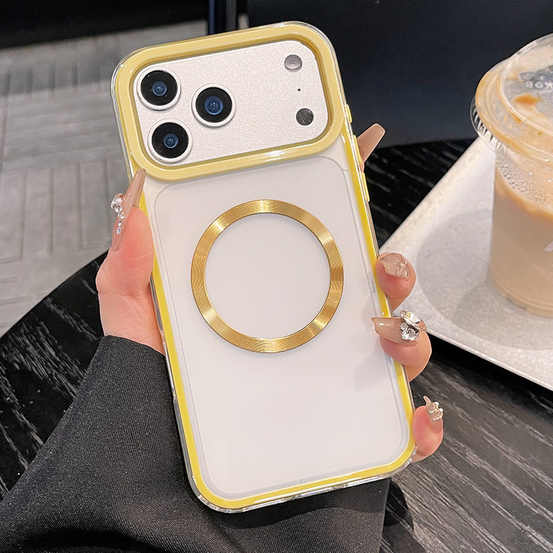 适用苹果17promax带金属磁吸圈可充电手机壳iPhone16