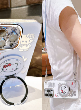 适用vivos30pro手机壳白色高级感凯蒂猫支架s20指环扣可旋转s19全包镜头膜s18防摔s17斜挎s16背带s15e挂绳s12