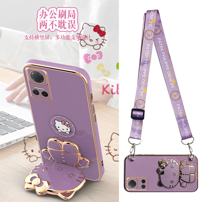 凯蒂猫荣耀play8t手机壳磁吸贴片magic4pro带支架镜子magic6斜挎可背magic7带挂绳play6t镜头全包magic5防摔