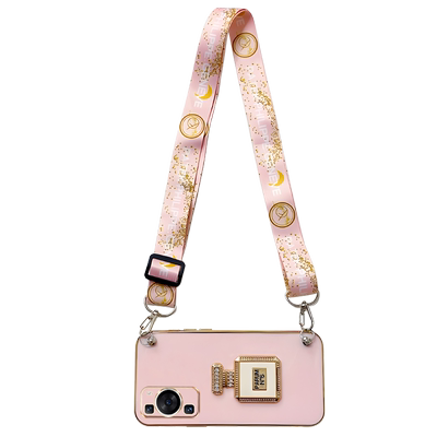 多功能自带支架+补妆镜+斜挎背带