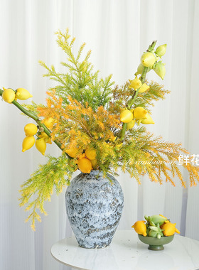 秋冬氛围感家居插花可做干花黄金五代果搭配橙色千层金组合花期长
