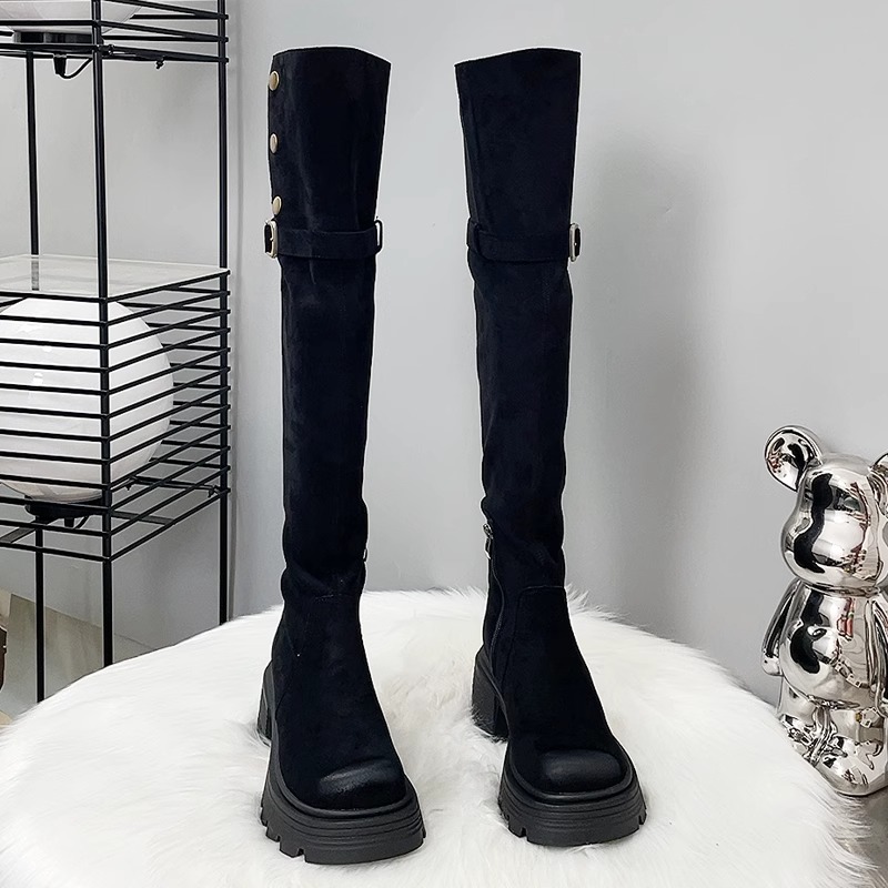 厚底马丁靴增高高个子过膝长筒靴