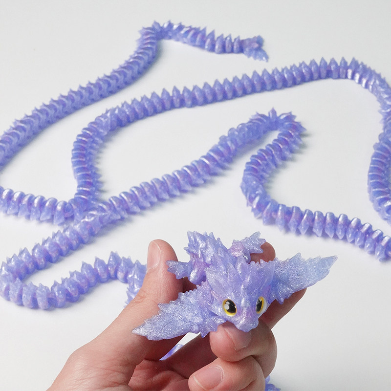 3D打印1.6米超长水晶树叶龙创意摆件新奇礼物男孩女孩生日礼物