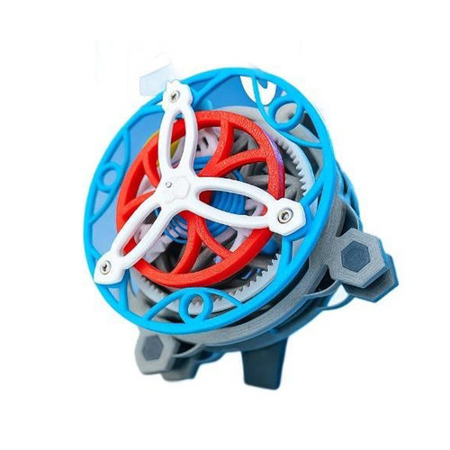 3D打印陀飞轮齿轮传动机械模型发条动力装置旋转结构解压科普玩具