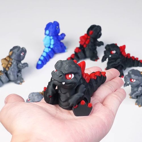 3D打印哥斯拉宝宝关节可动玩具