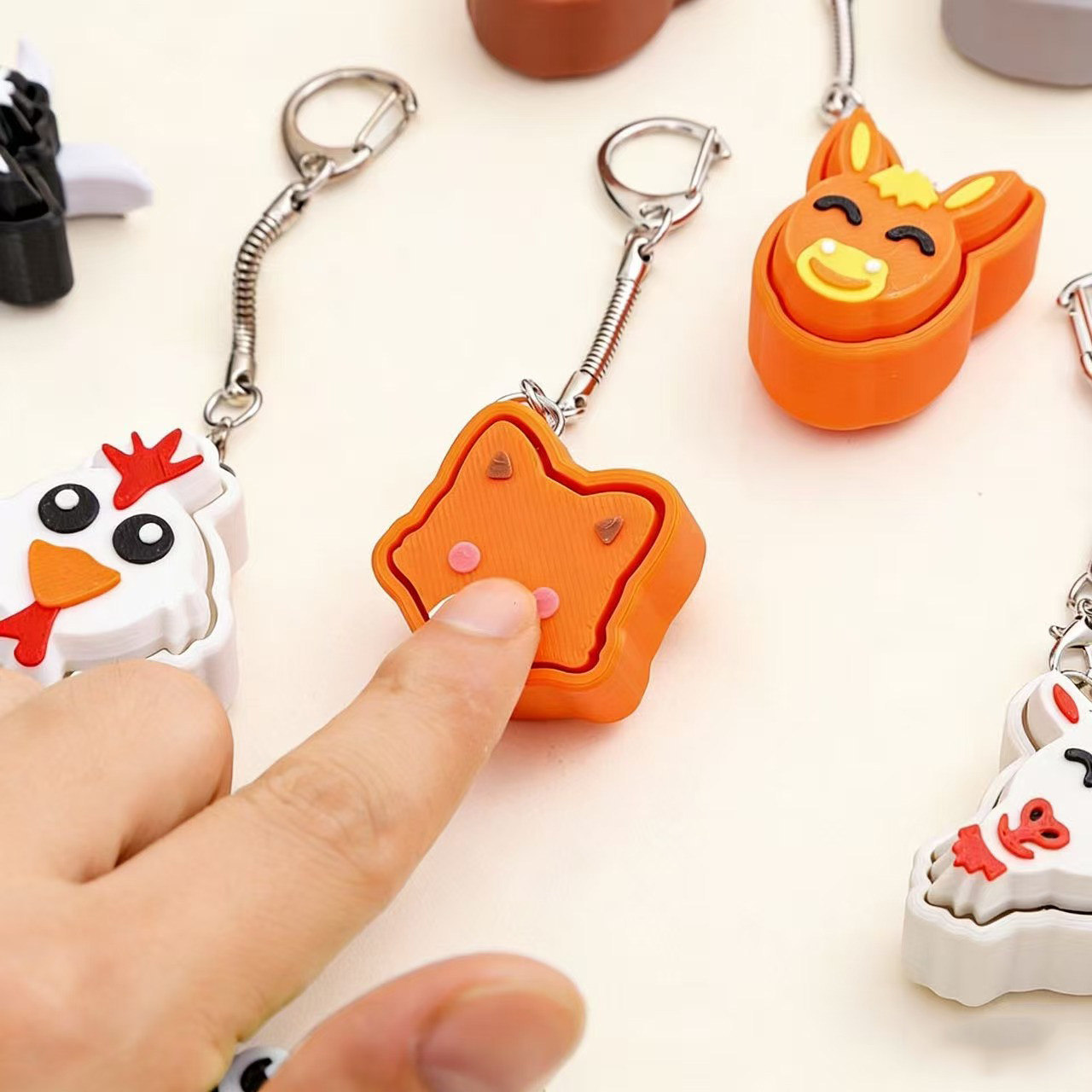 3D打印钥匙扣挂件动物系列解压指尖点击器挂饰呆萌可爱钥匙扣礼物,家居饰品,3D模型摆件,淘宝优惠券,粉丝福利购,淘宝优惠卷