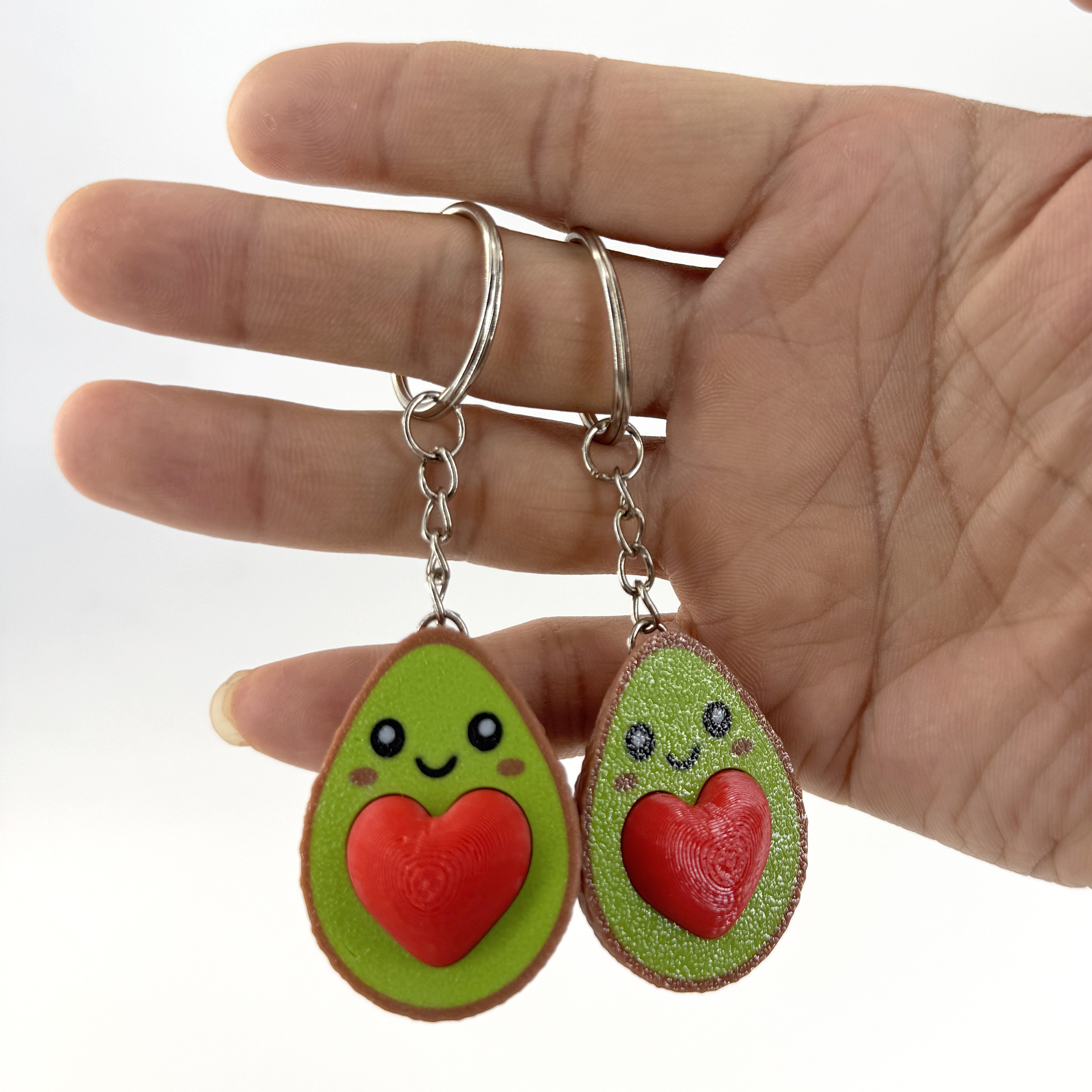 3D打印精致防丢牛油果汽车钥匙链书包挂饰公仔创意男女情侣钥匙扣