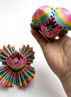 新款3D打印立体齿轮球魔方球解压玩具爆款可旋转儿童成人3d变形球