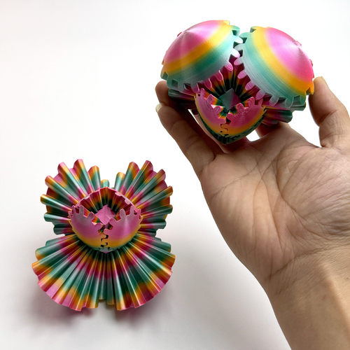 新款3D打印立体齿轮球魔方球解压玩具爆款可旋转儿童成人3d变形球