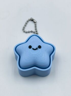 马卡龙星星解压钥匙扣3D打印机械按键点击器随身桌面潮玩小摆件