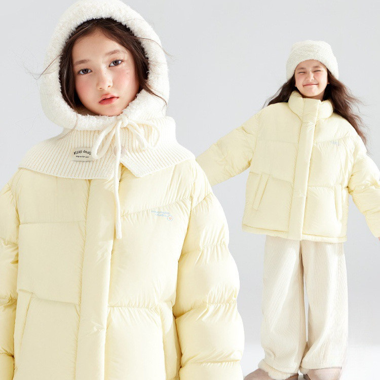 皮偌乔女童冬装宽松羽绒棉服洋气韩版中大童冬季加厚保暖防寒棉袄