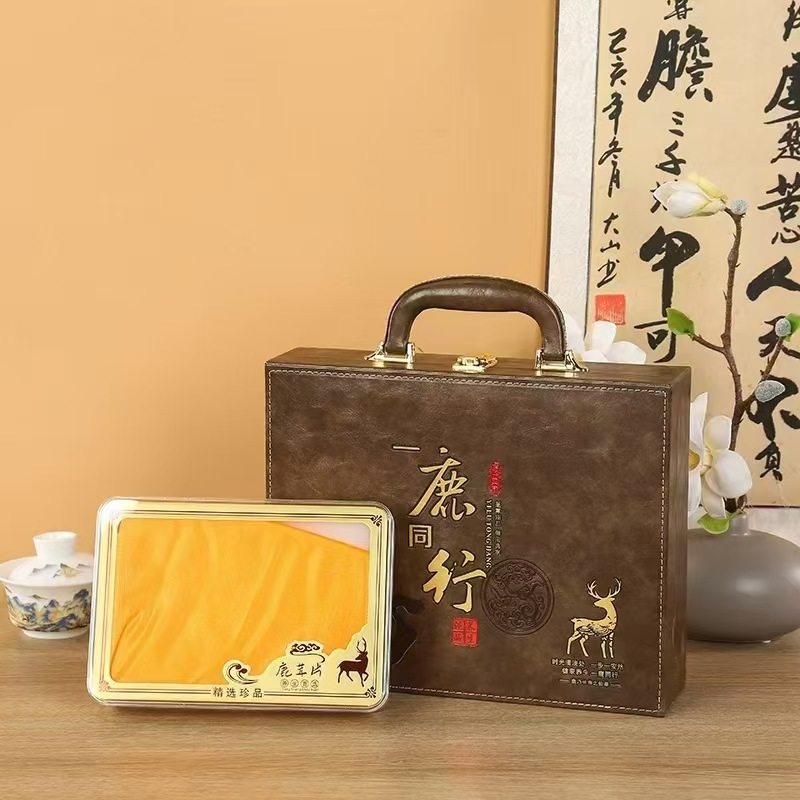 新款高档鹿茸片礼盒东北梅花鹿茸收纳盒滋补品礼品包装盒厂家直销