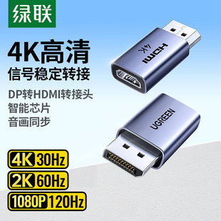 绿联dp转hdmi转接头4k高清连接电脑主机转换显示器屏接口显卡电视