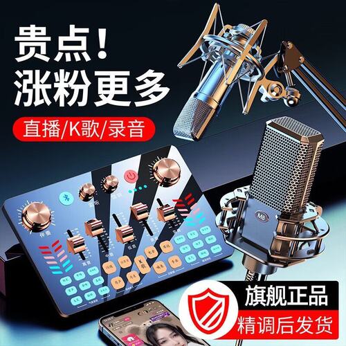 2026新款声卡v19声卡直播套装主播唱歌声卡直播专用手机户外直播