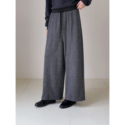 【极简fitcheck】歌铭韩系通勤撞色阔腿裤女冬季加绒休闲裤N811C