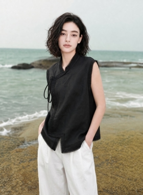 FARNORA黑色无袖上衣女夏季宽松休闲风百搭显瘦2026新款潮品气质