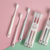 日本硅胶纳米牙刷中硬毛男女情侣成人家用3支装 带防尘盖家庭套装