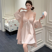 冰丝性感吊带睡裙女春夏季 纯欲风家居服 带胸垫睡衣女睡袍2025新款