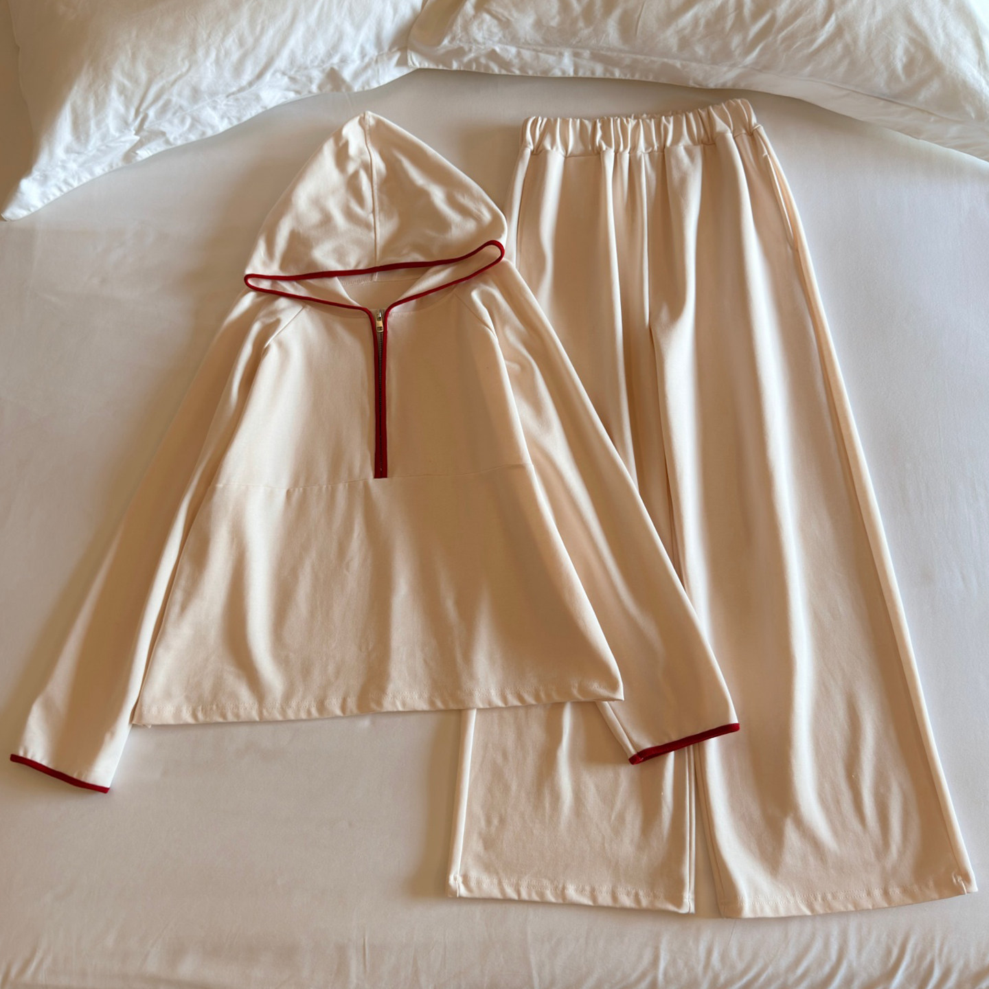 连帽睡衣女春秋夏季纯棉亲肤休闲简约2026新款长袖长裤家居服套装
