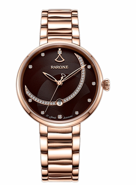 商场同款RARONE雷诺时尚优雅机械手表简约镶钻防水休闲女表880099