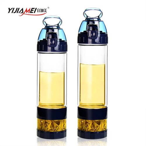 宜加美双层玻璃杯茶水分离泡茶杯过滤便携带盖车载旅行保温水杯子