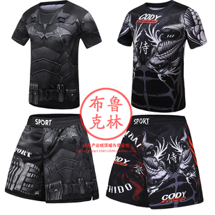 儿童格斗服MMA综合搏击防磨衣巴西柔术运动健身衣短袖短裤套装
